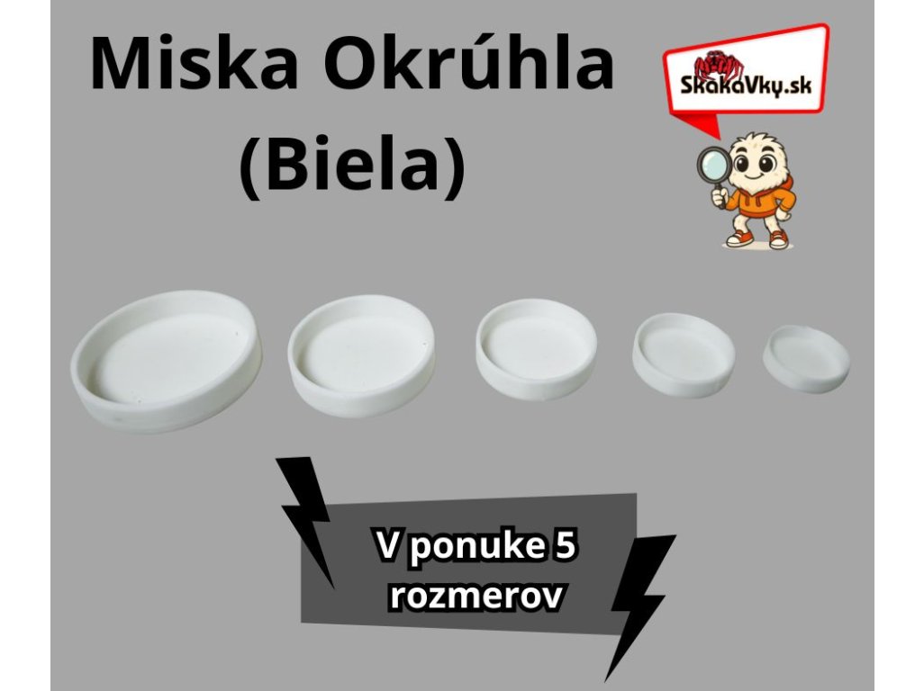 Biela miska na vodu "Základná" /5 veľkostí/