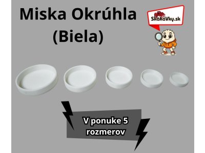 Biela miska na vodu "Základná" /5 veľkostí/