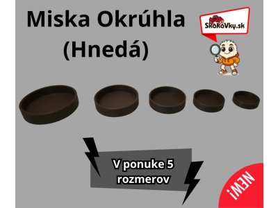 Hnedá miska na vodu "Základná" /5 veľkostí/